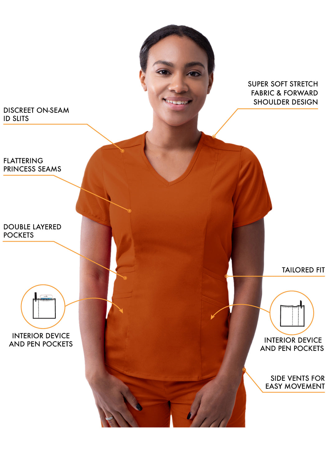 ADAR Pro Women's Modern V-Neck Scrub Top