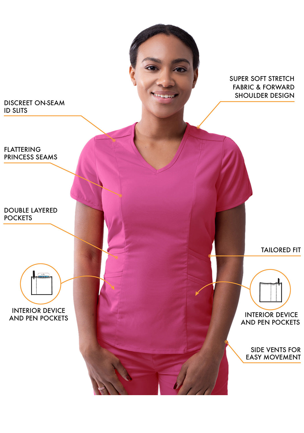 ADAR Pro Women's Modern V-Neck Scrub Top