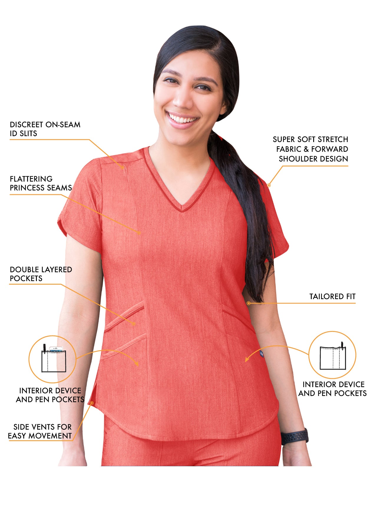 ADAR Pro Women's Modern V-Neck Scrub Top