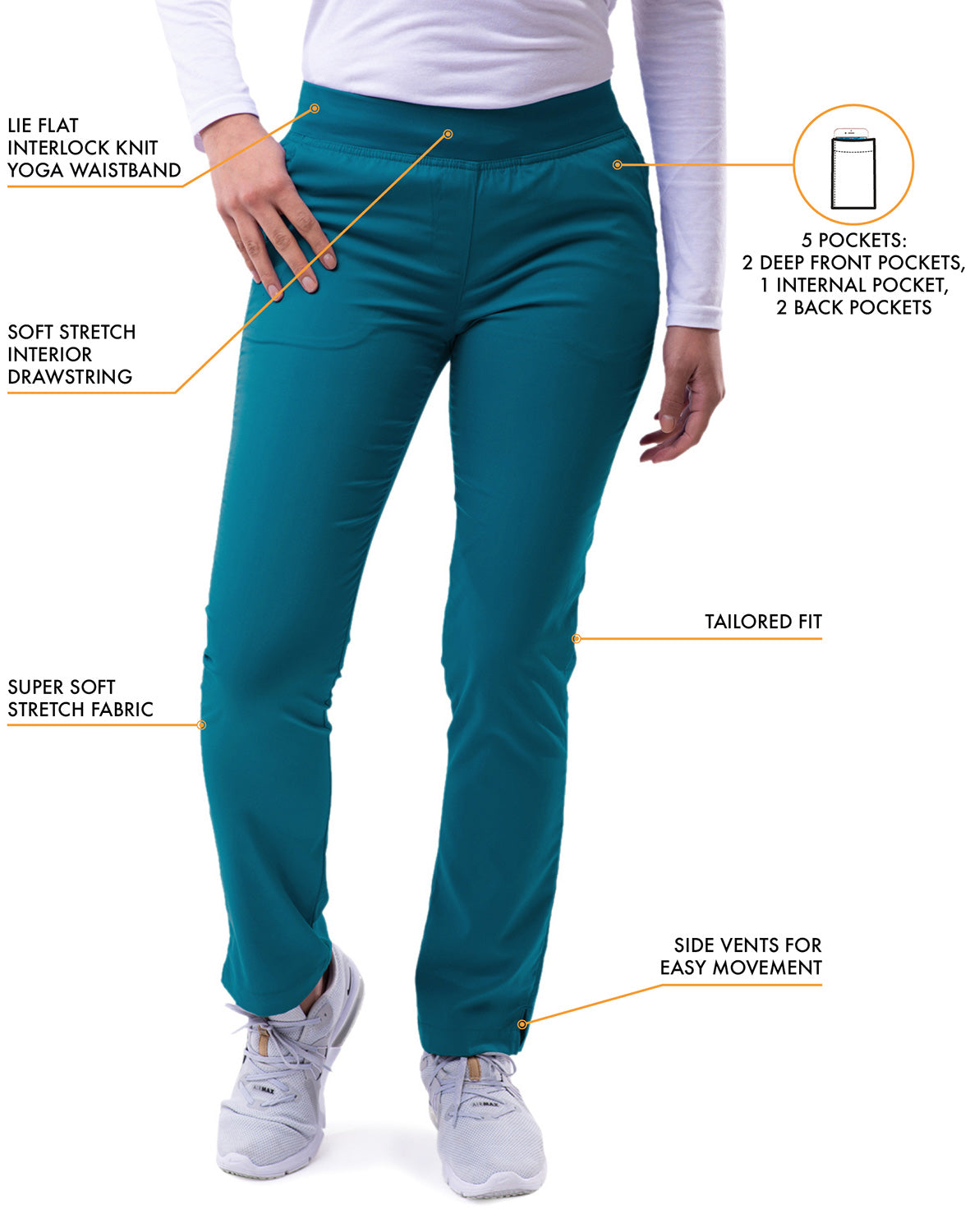 ADAR Pro Women's Skinny Leg Yoga Pant Petite