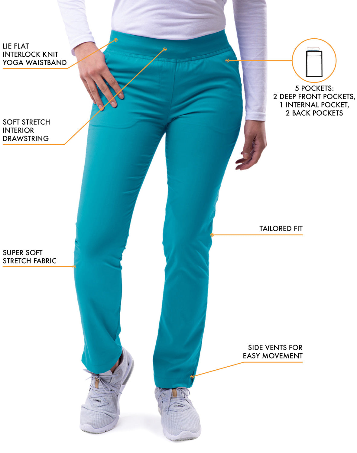 ADAR Pro Women's Skinny Leg Yoga Pant Petite