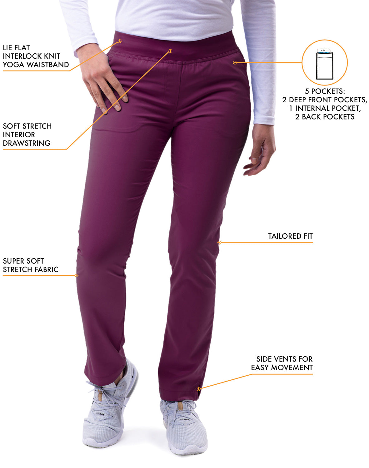 ADAR Pro Women's Skinny Leg Yoga Pant Petite