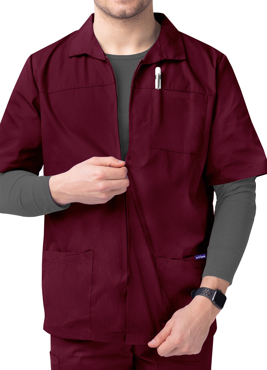 Sivvan Men's Zippered Short Sleeve Jacket