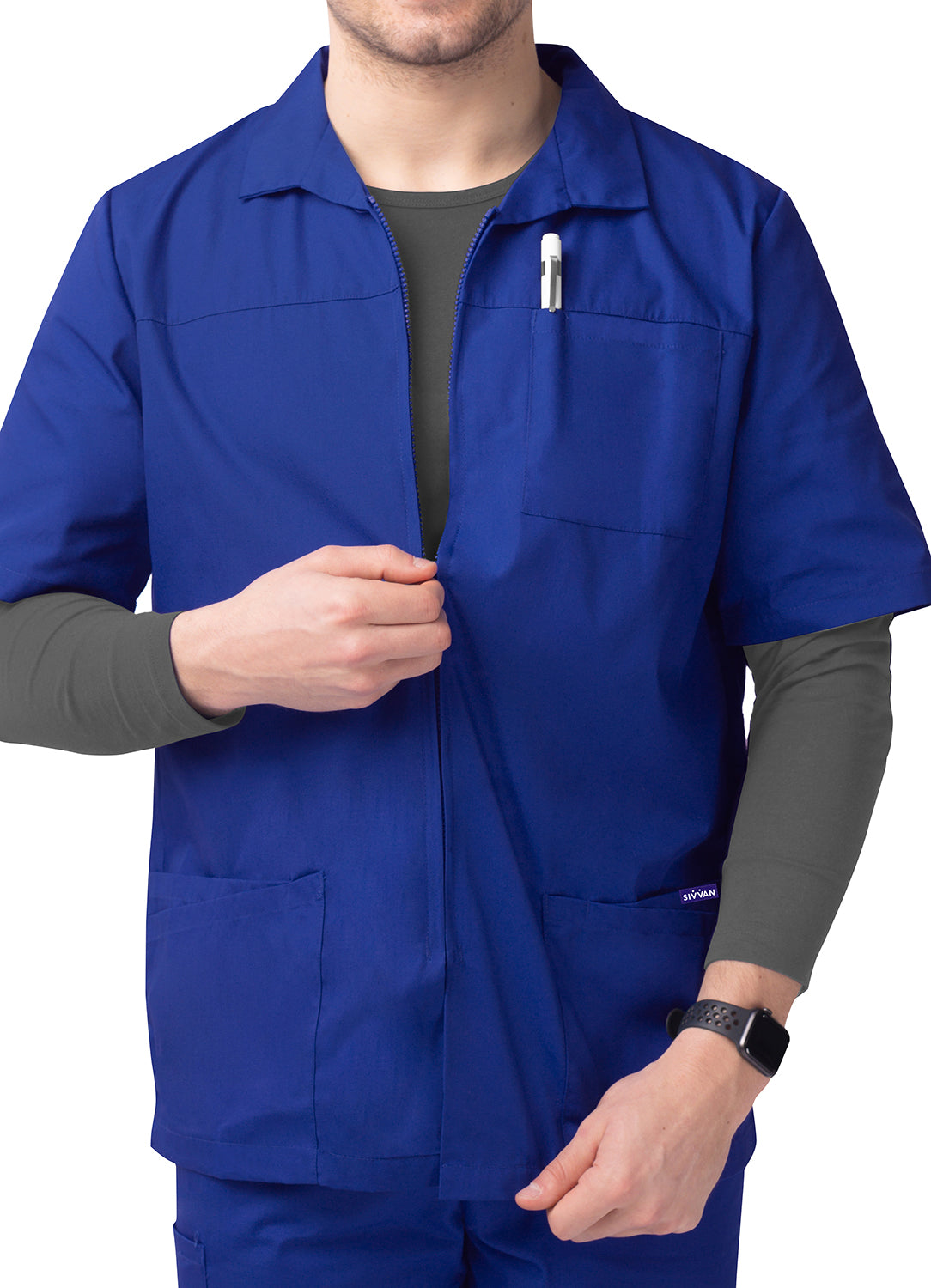 Sivvan Men's Zippered Short Sleeve Jacket