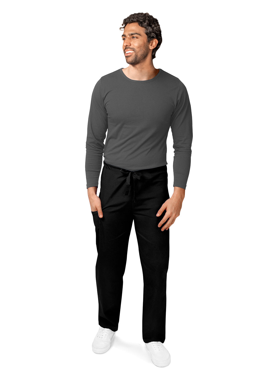 Adar Universal Unisex Natural-Rise Drawstring Tapered Leg Pants Petite