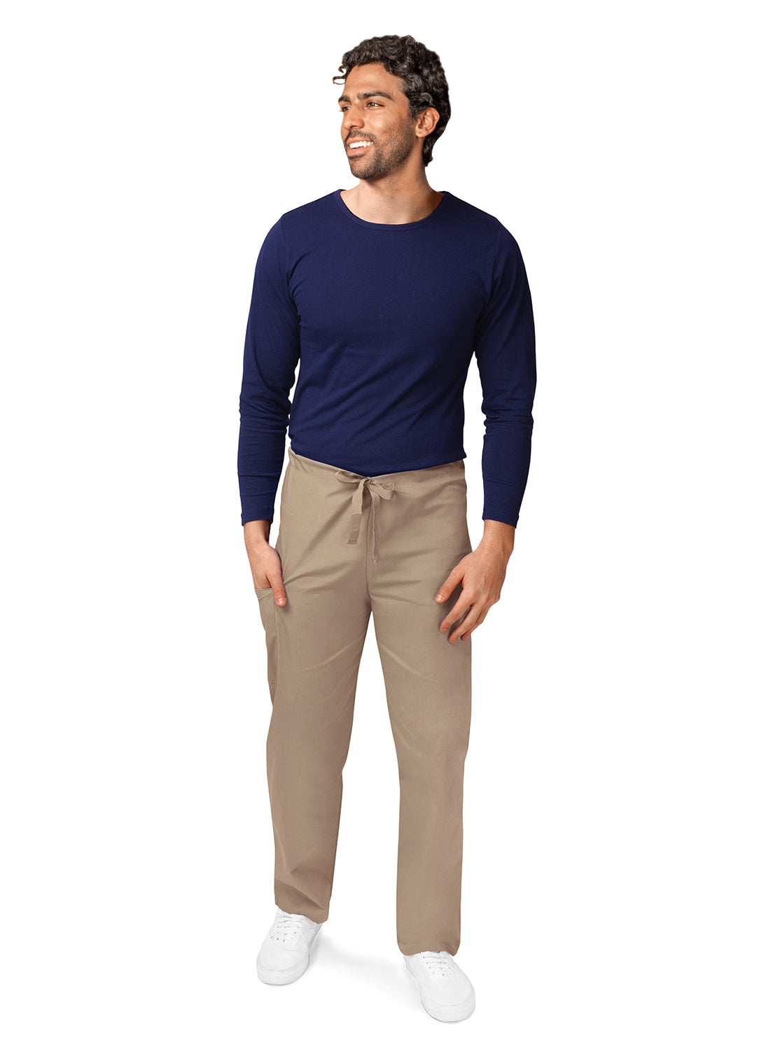 Adar Universal Unisex Natural-Rise Drawstring Tapered Leg Pants Petite