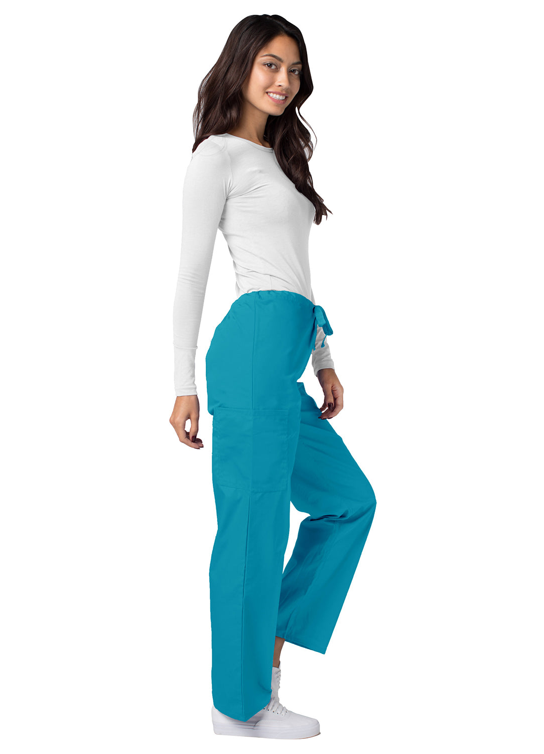 Adar Universal Unisex Natural-Rise Drawstring Tapered Leg Pants Petite