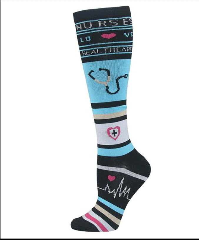 Compression Socks for Women/ Men<br> Circulation Knee High Compression Socks 15-20mmHg for Nurse, Running Athletic, Cycling, Pregnancy, Travel