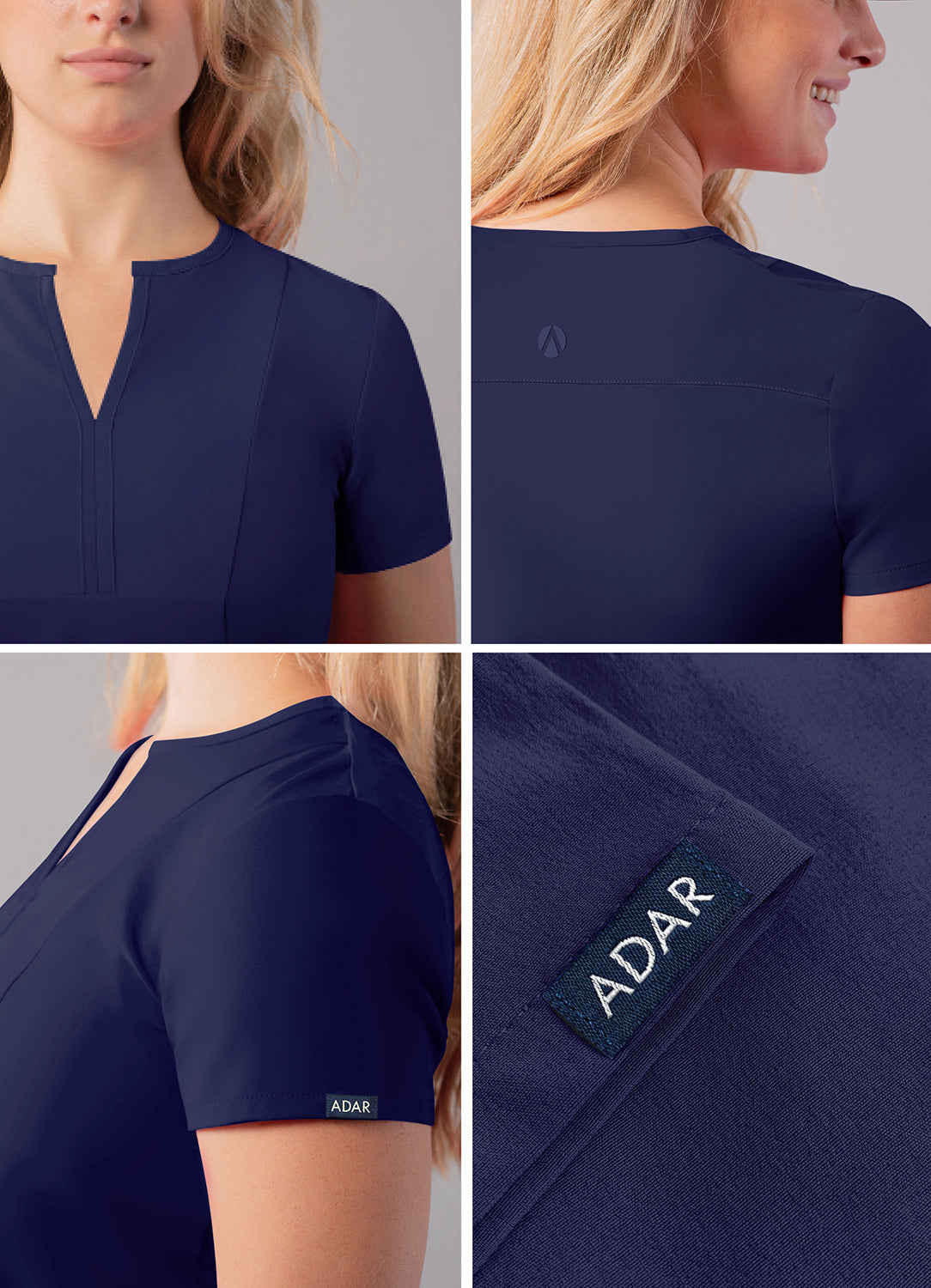 ADAR Addition Women's Notched V-neck Scrub Top (More Color)