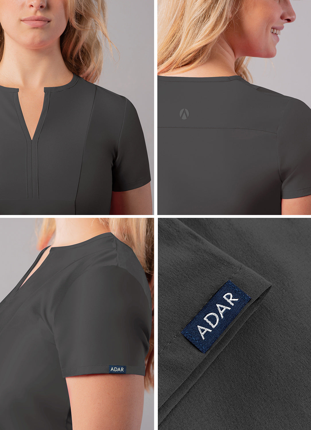 ADAR Addition Women's Notched V-neck Scrub Top (More Color)