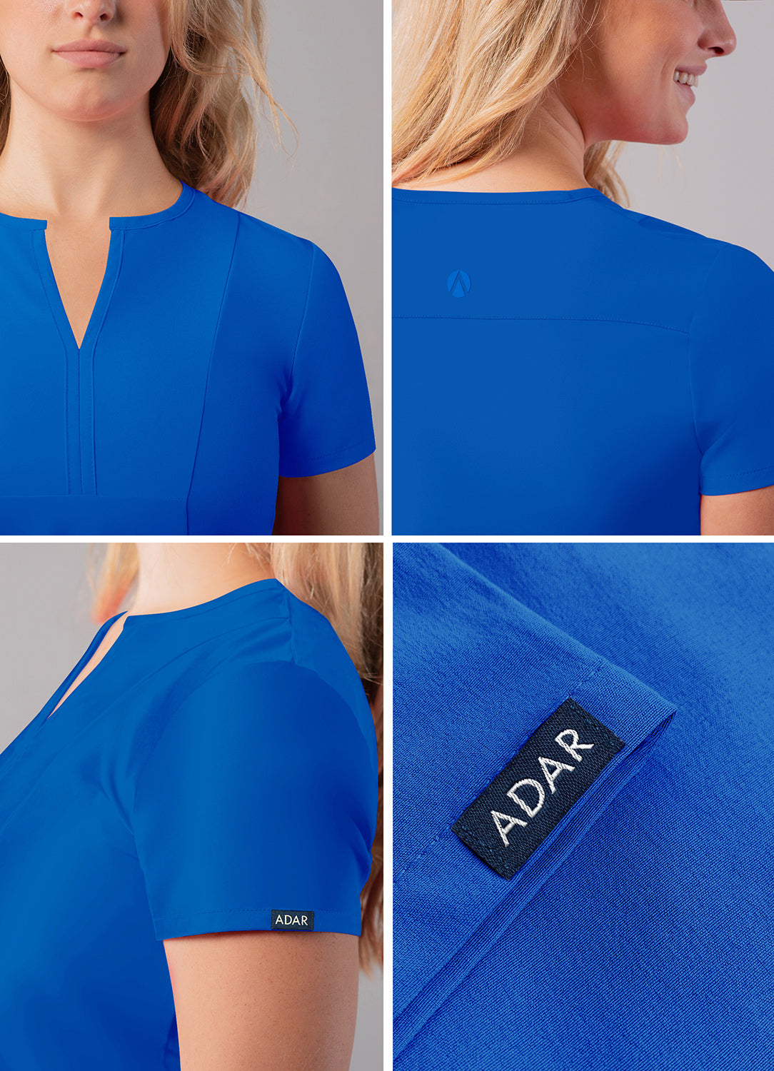 ADAR Addition Women's Notched V-neck Scrub Top (More Color)