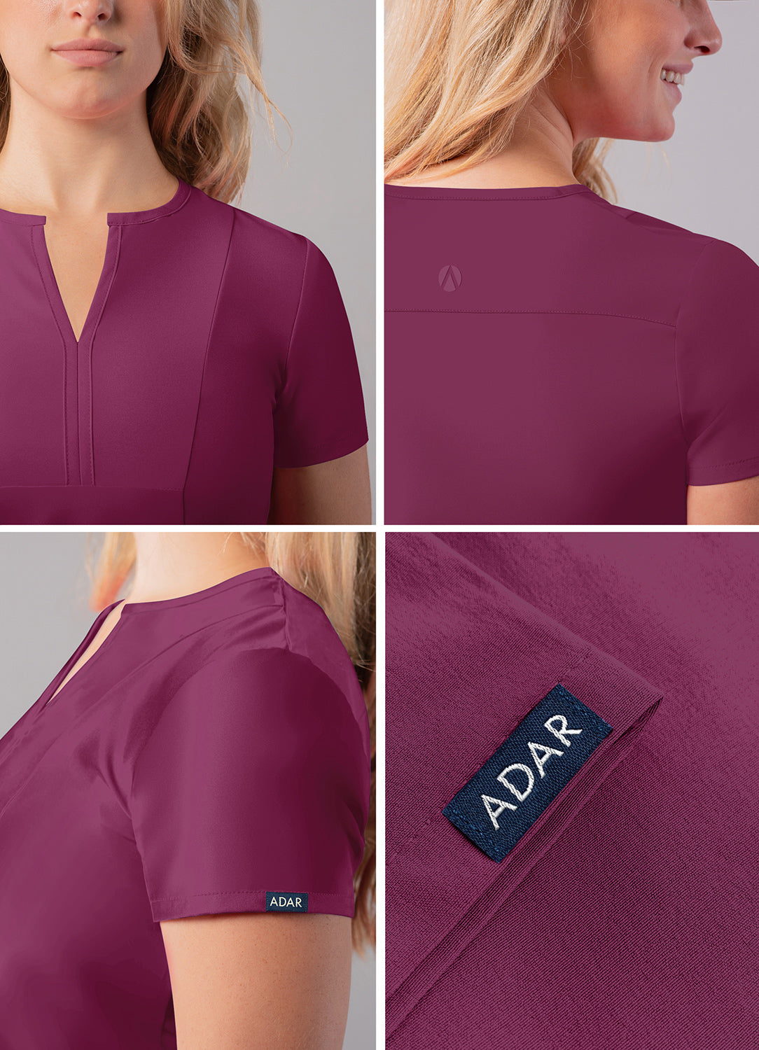 ADAR Addition Women's Notched V-neck Scrub Top (More Color)