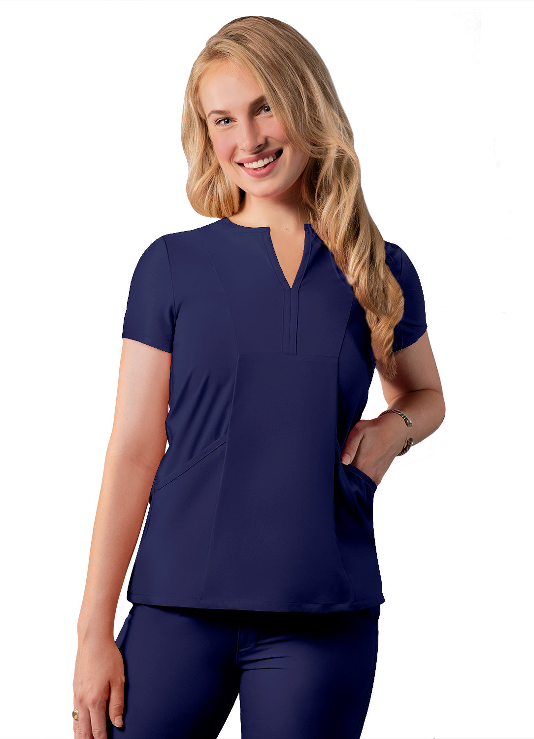 ADAR Addition Women's Notched V-neck Scrub Top (More Color)