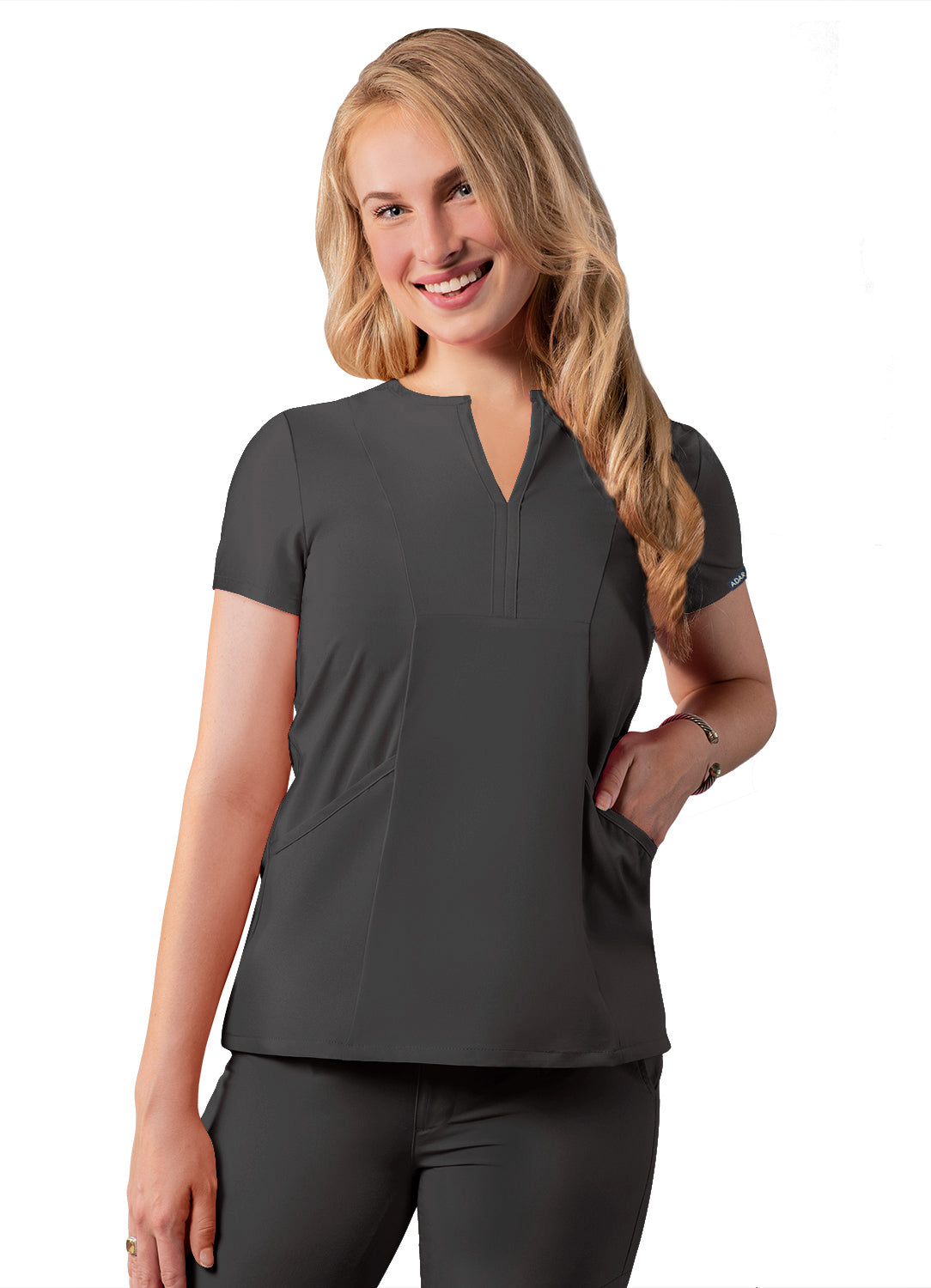 ADAR Addition Women's Notched V-neck Scrub Top (More Color)