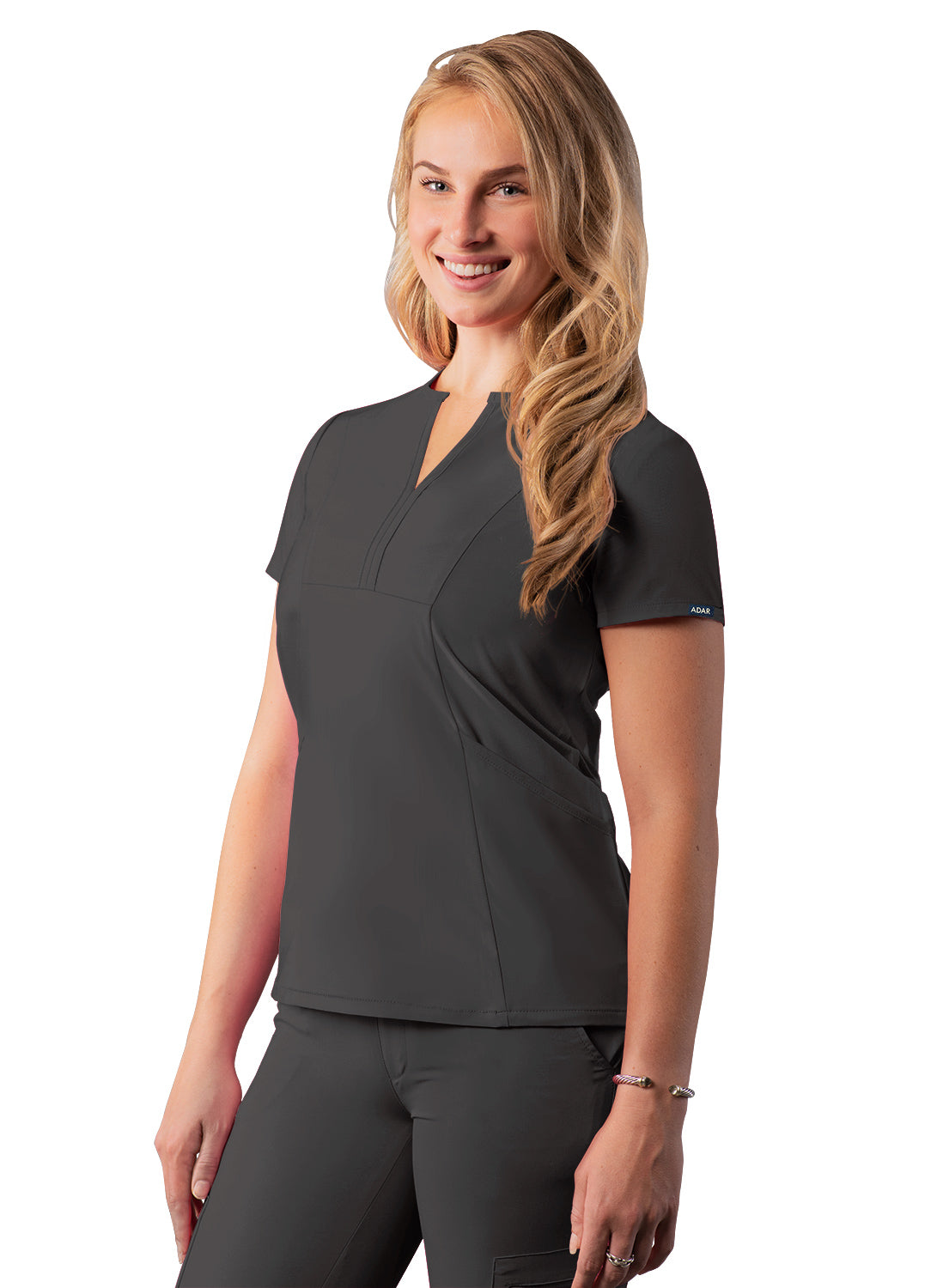 ADAR Addition Women's Notched V-neck Scrub Top (More Color)