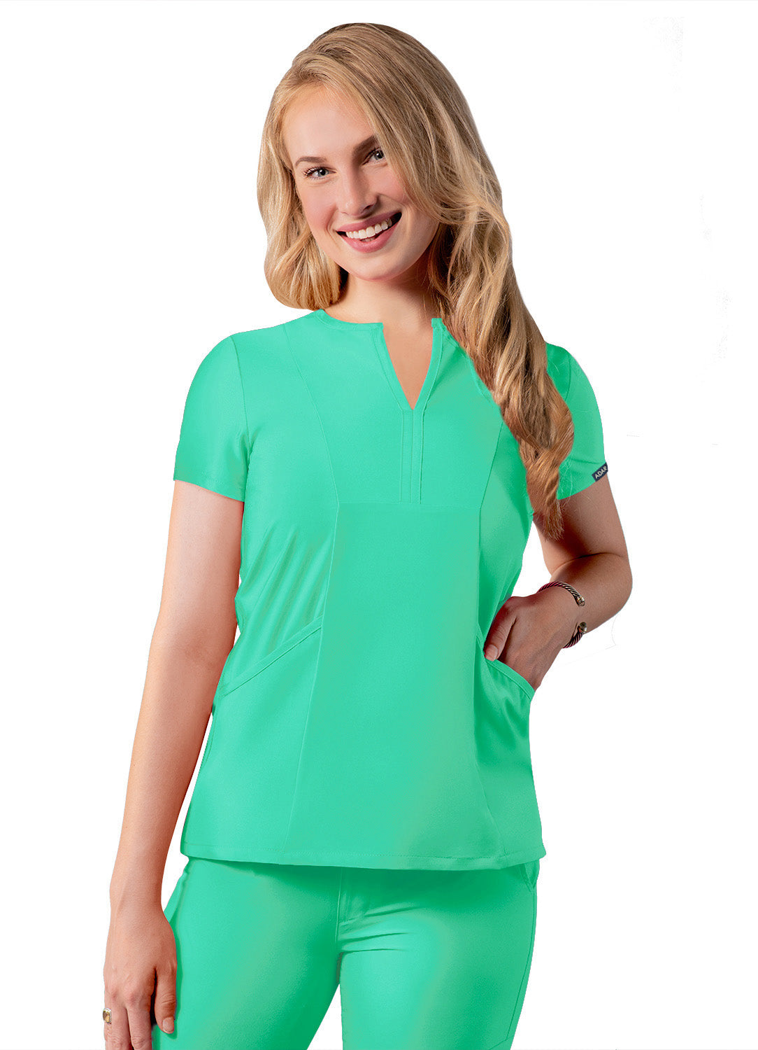 ADAR Addition Women's Notched V-neck Scrub Top (More Color)