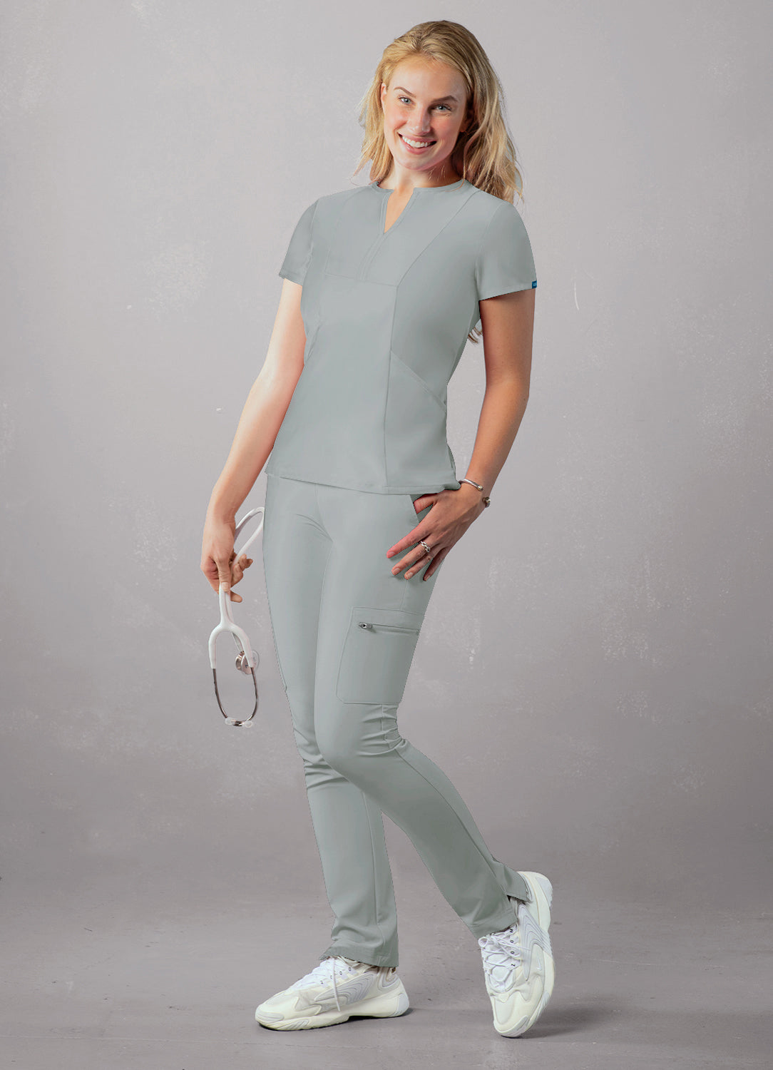 ADAR Addition Women's Notched V-neck Scrub Top (More Color)