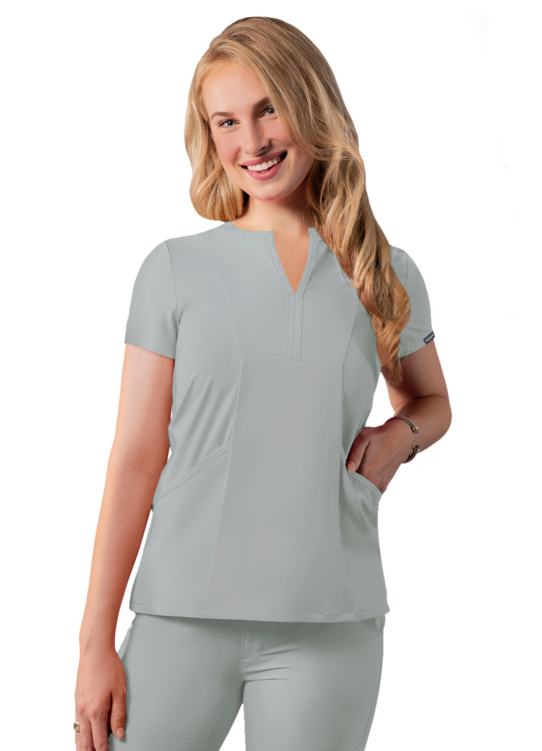 ADAR Addition Women's Notched V-neck Scrub Top (More Color)