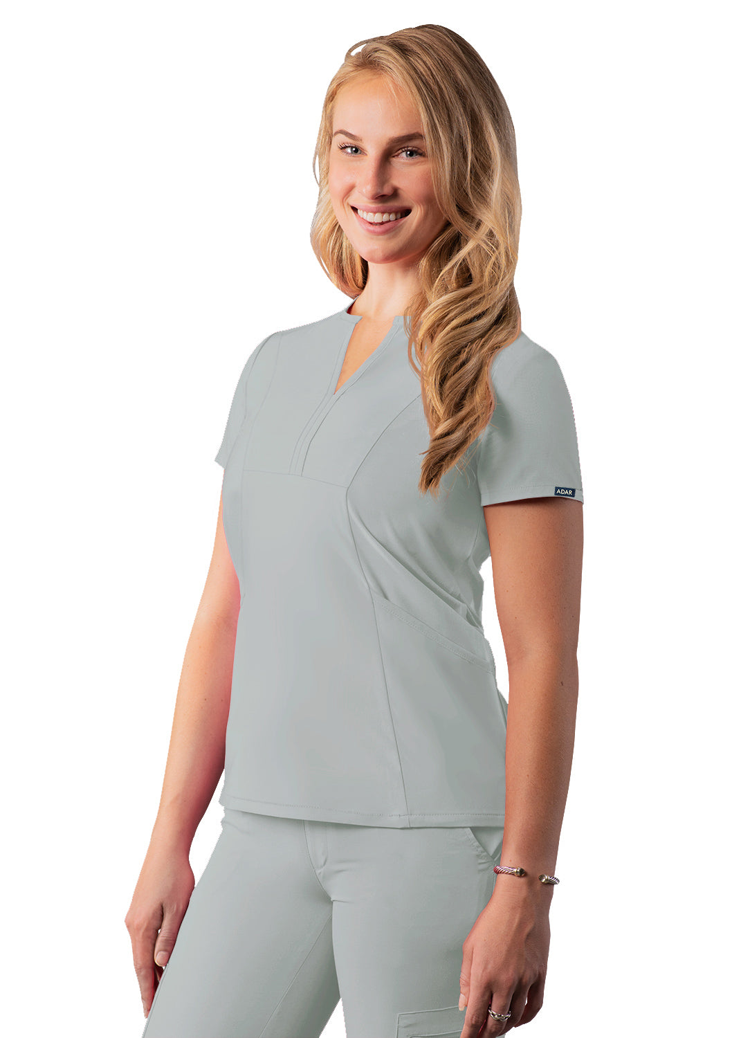 ADAR Addition Women's Notched V-neck Scrub Top (More Color)