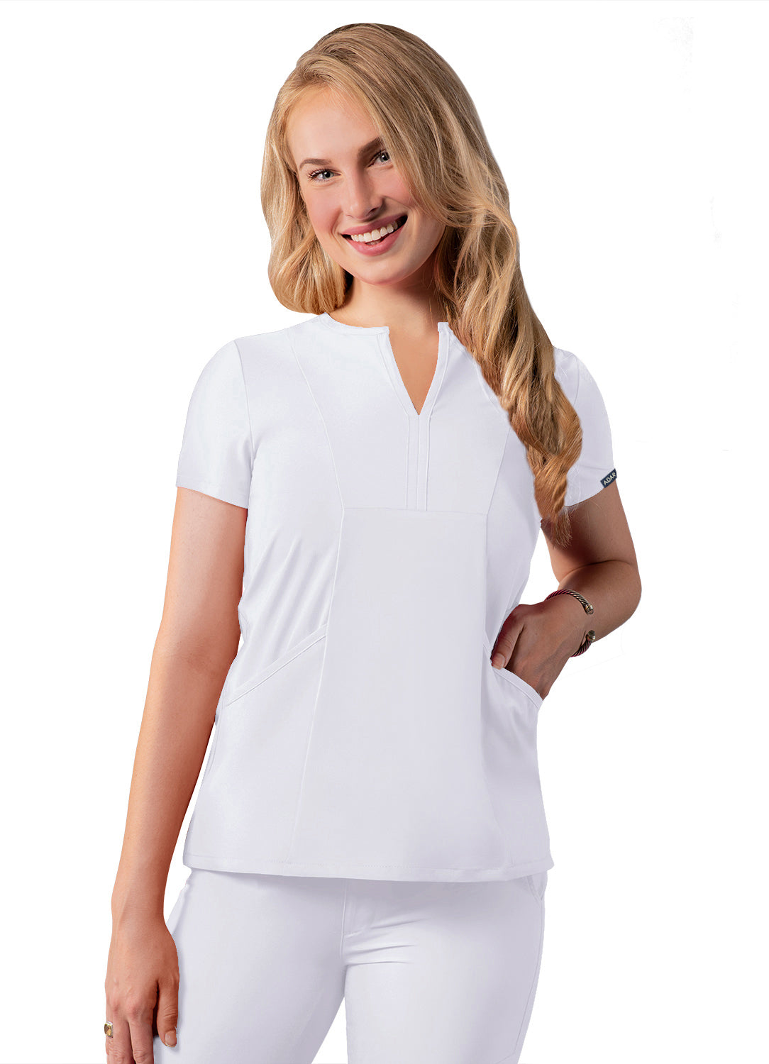 ADAR Addition Women's Notched V-neck Scrub Top (More Color)