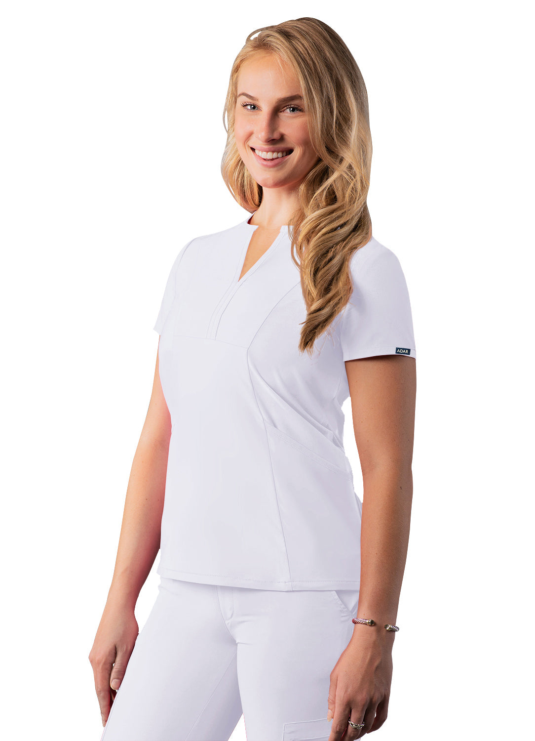 ADAR Addition Women's Notched V-neck Scrub Top (More Color)
