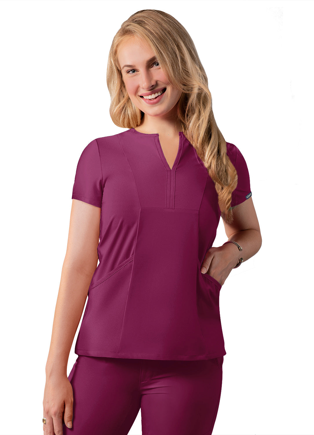 ADAR Addition Women's Notched V-neck Scrub Top (More Color)