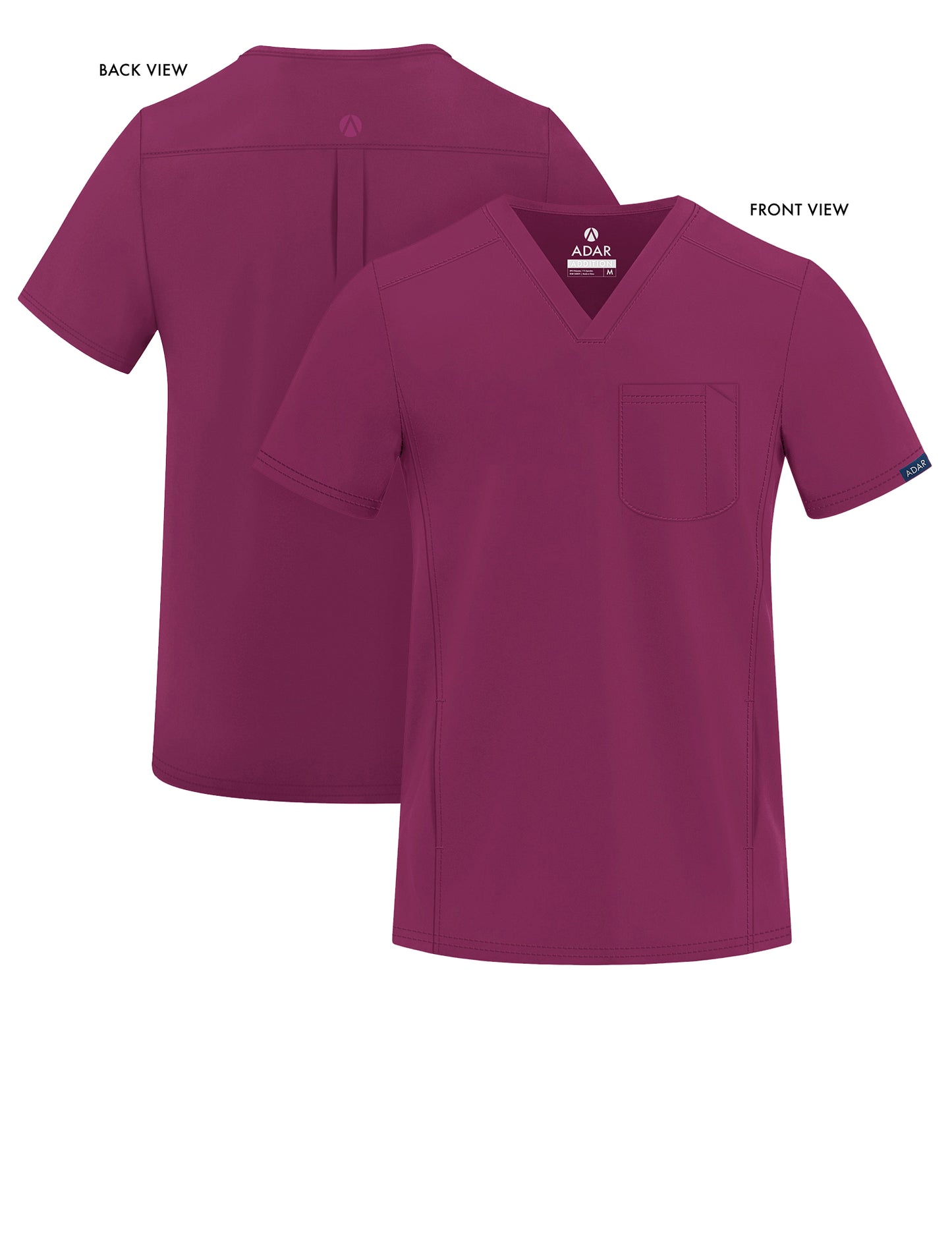 ADAR Addition Men's Modern Multi-pocket V-Neck Scrub Top (More Color)