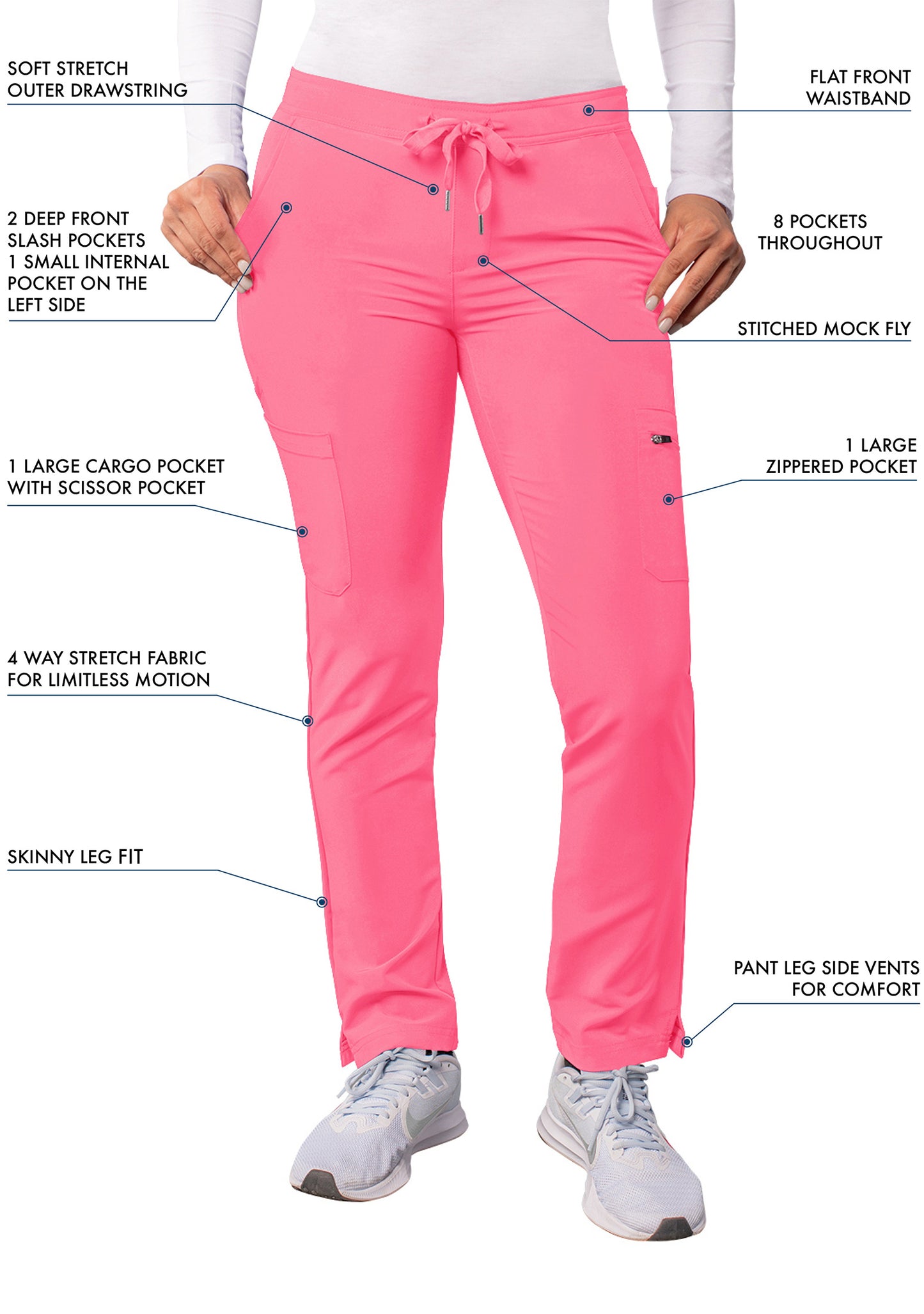 ADAR Addition Women's Skinny Leg Cargo Drawstring Pant Tall
