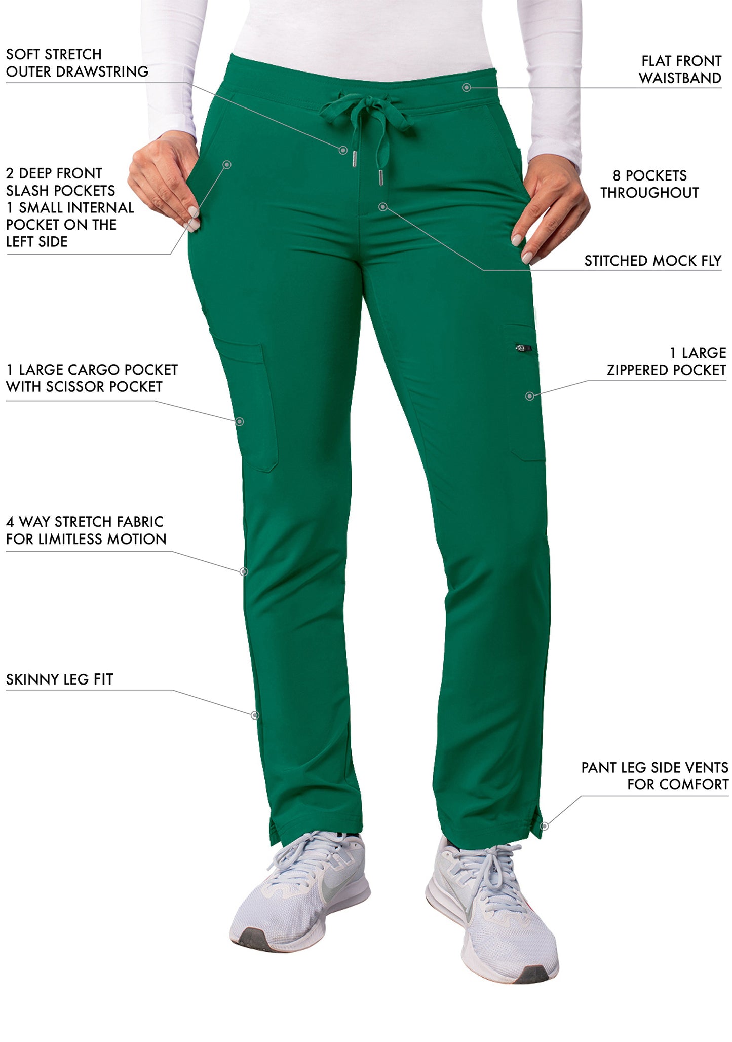 ADAR Addition Women's Skinny Leg Cargo Drawstring Pant Tall