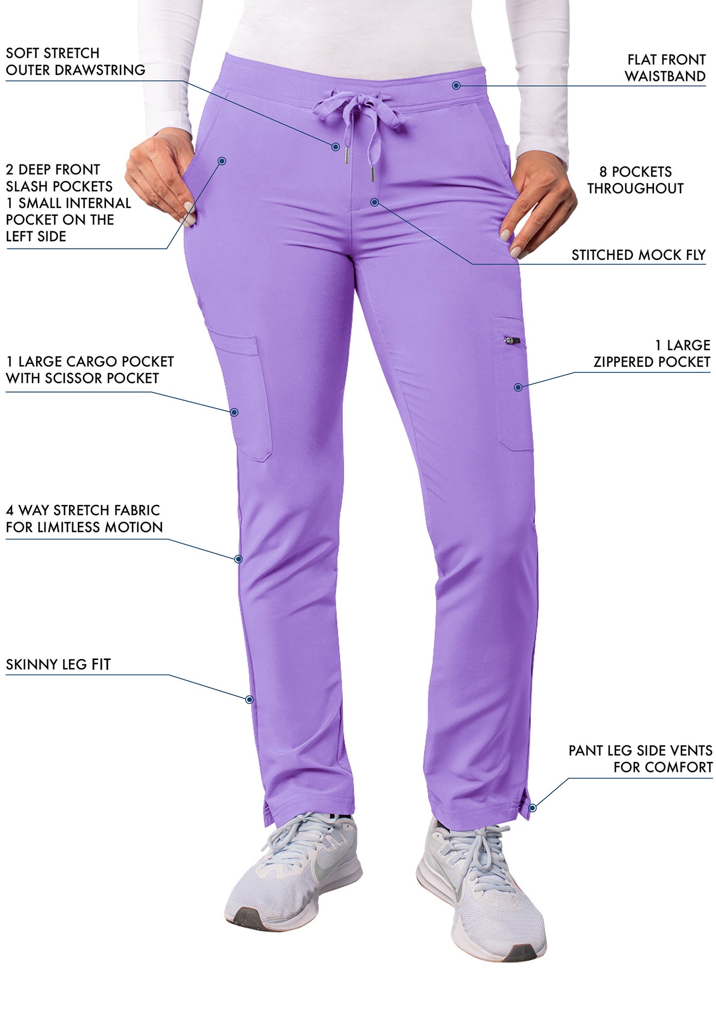 ADAR Addition Women's Skinny Leg Cargo Drawstring Pant Tall
