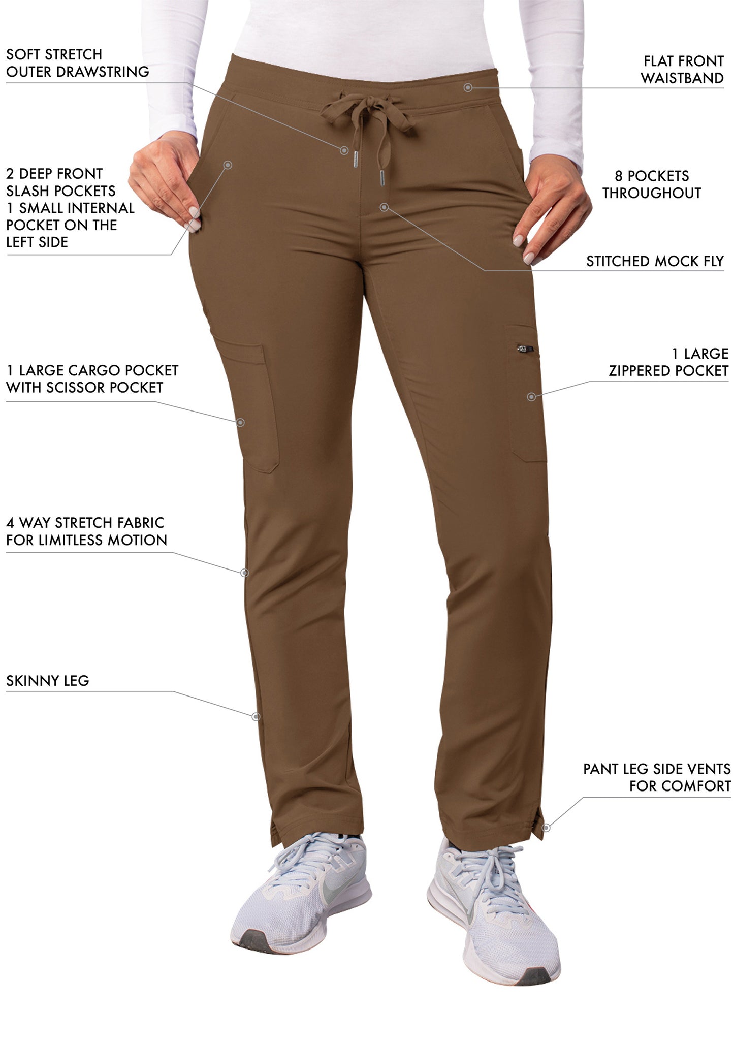 ADAR Addition Women's Skinny Leg Cargo Drawstring Pant Tall