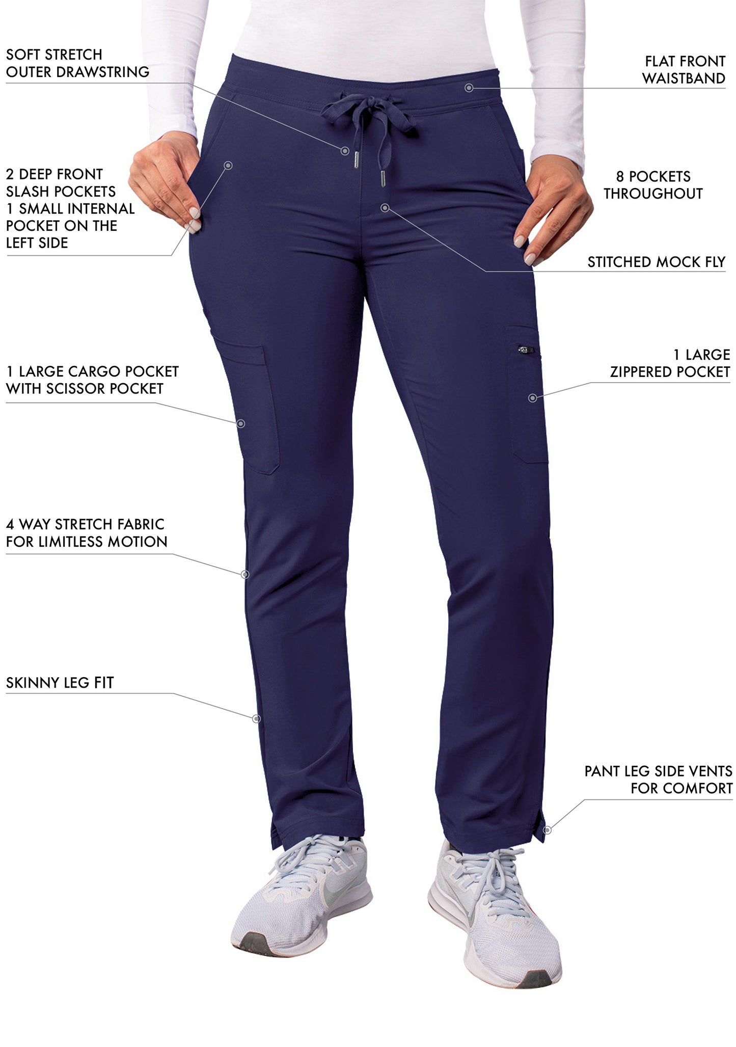 ADAR Addition Women's Skinny Leg Cargo Drawstring Pant Tall