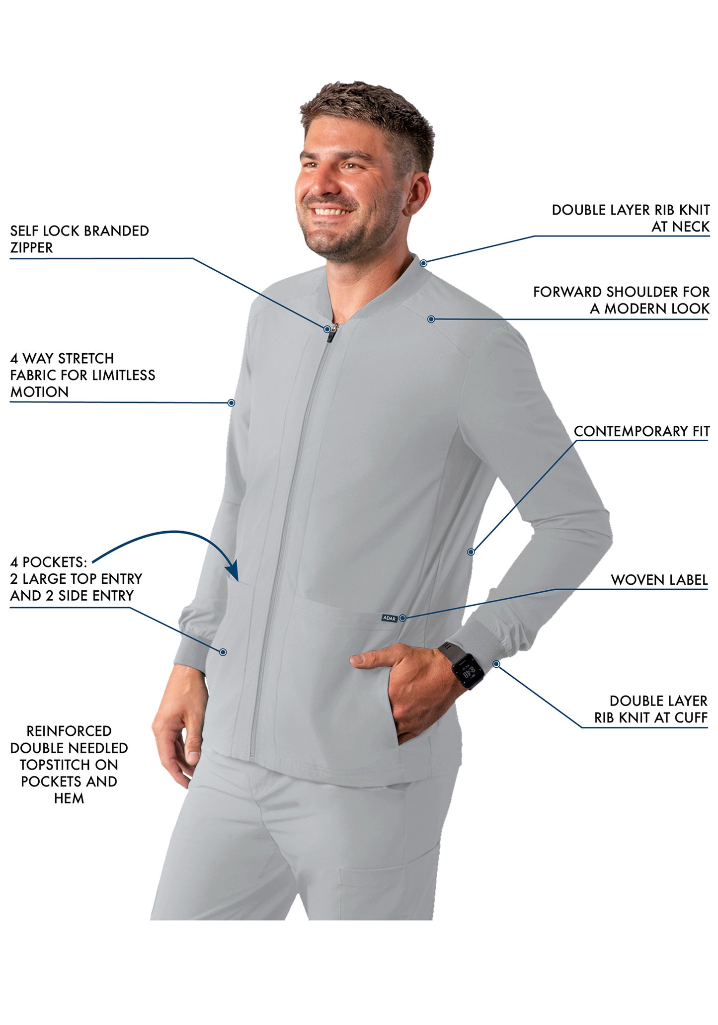 ADAR Addition Men's Bomber Zipped Jacket (More Color)