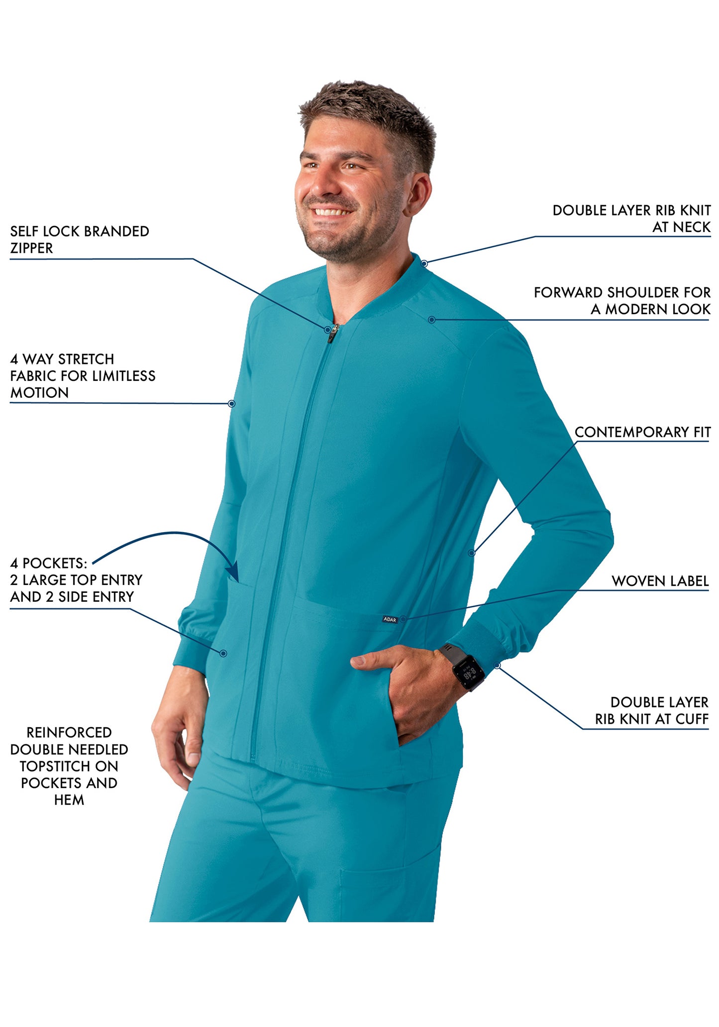 ADAR Addition Men's Bomber Zipped Jacket (More Color)