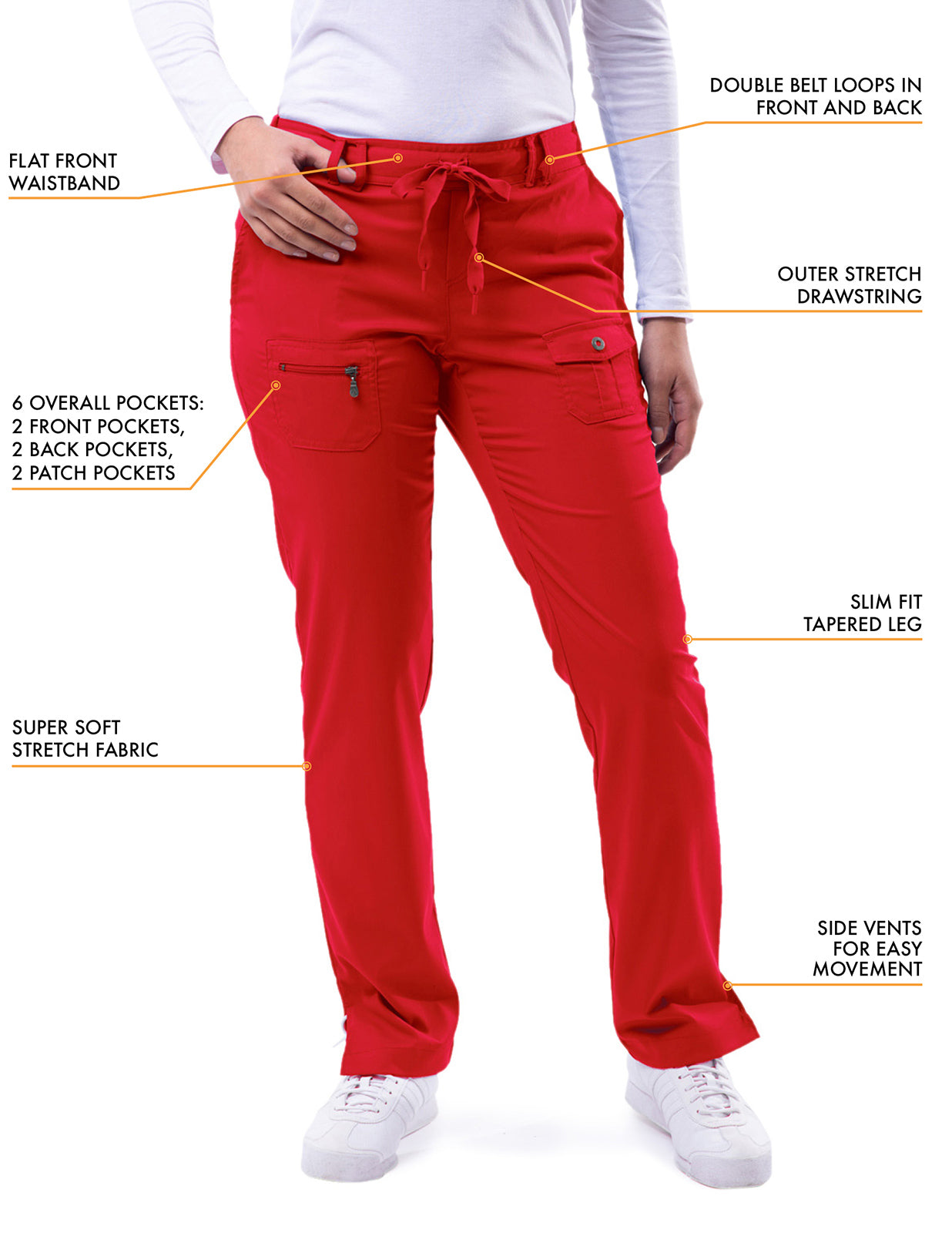 ADAR Pro Women's Slim Fit 6 Pocket Pant