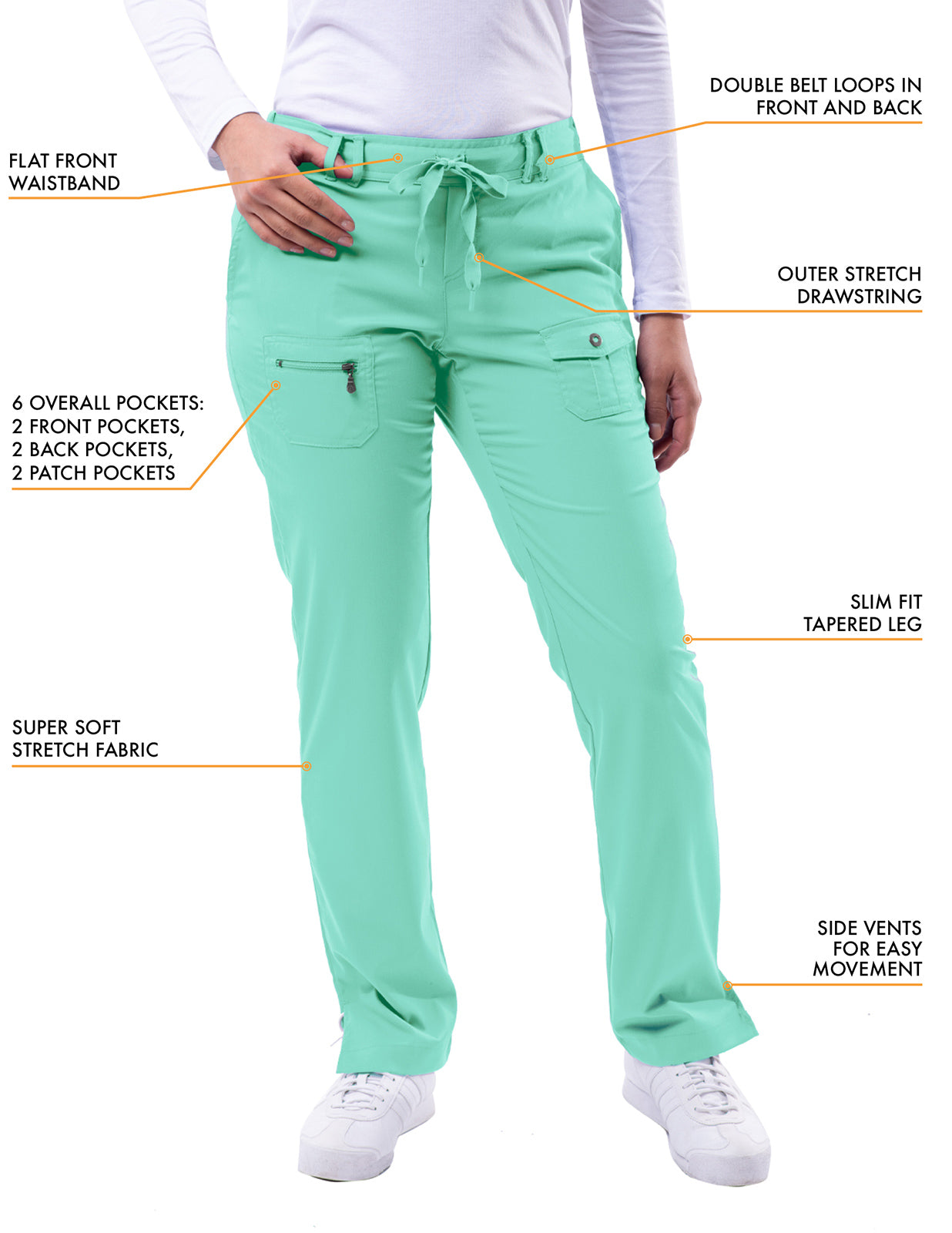 ADAR Pro Women's Slim Fit 6 Pocket Pant