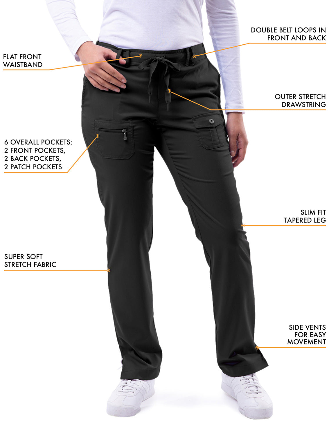 ADAR Pro Women's Slim Fit 6 Pocket Pant