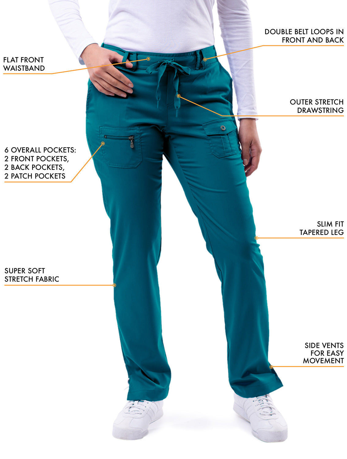 ADAR Pro Women's Slim Fit 6 Pocket Pant