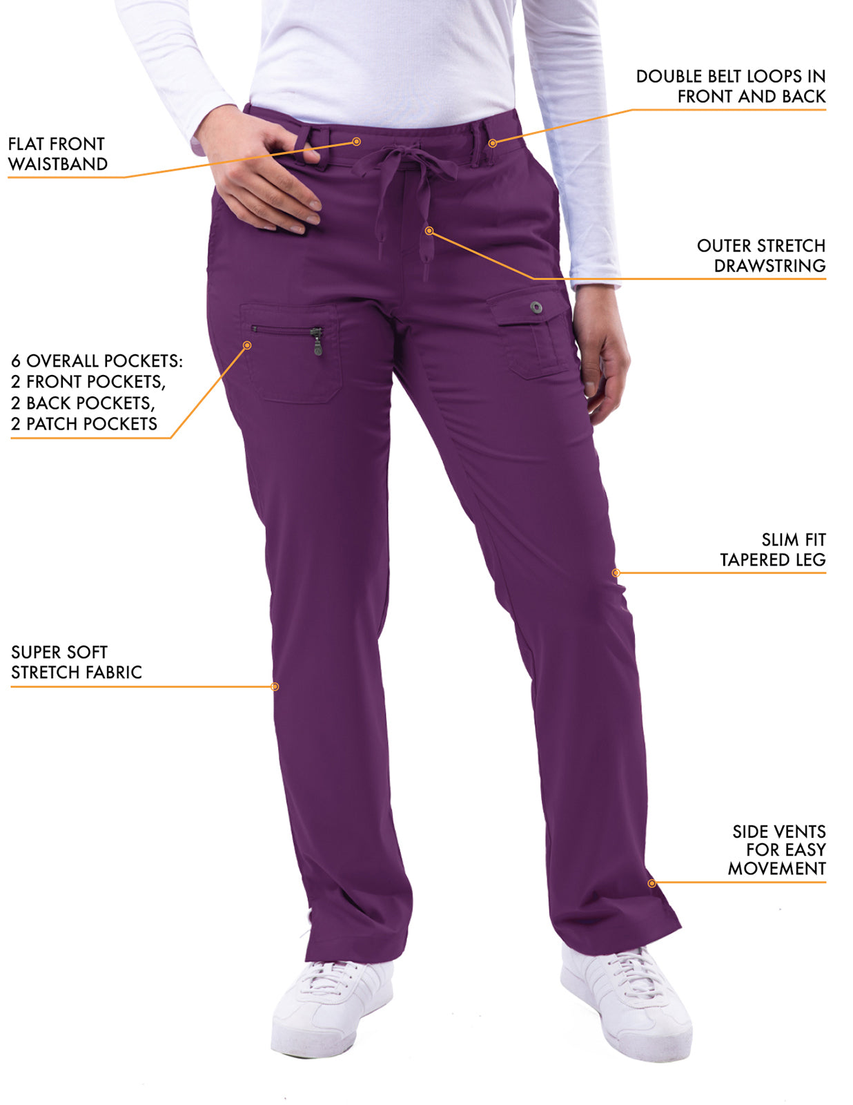 ADAR Pro Women's Slim Fit 6 Pocket Pant