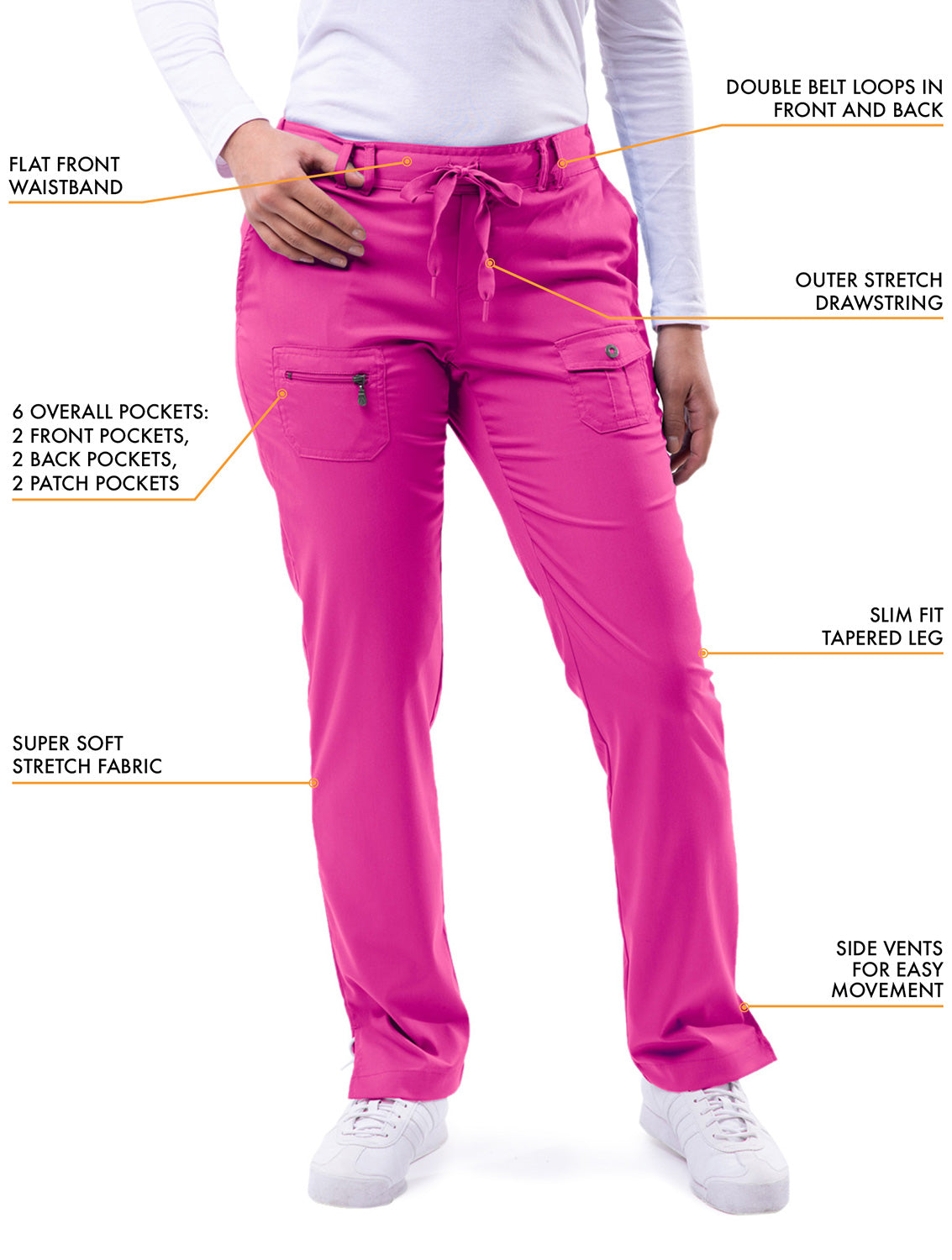ADAR Pro Women's Slim Fit 6 Pocket Pant