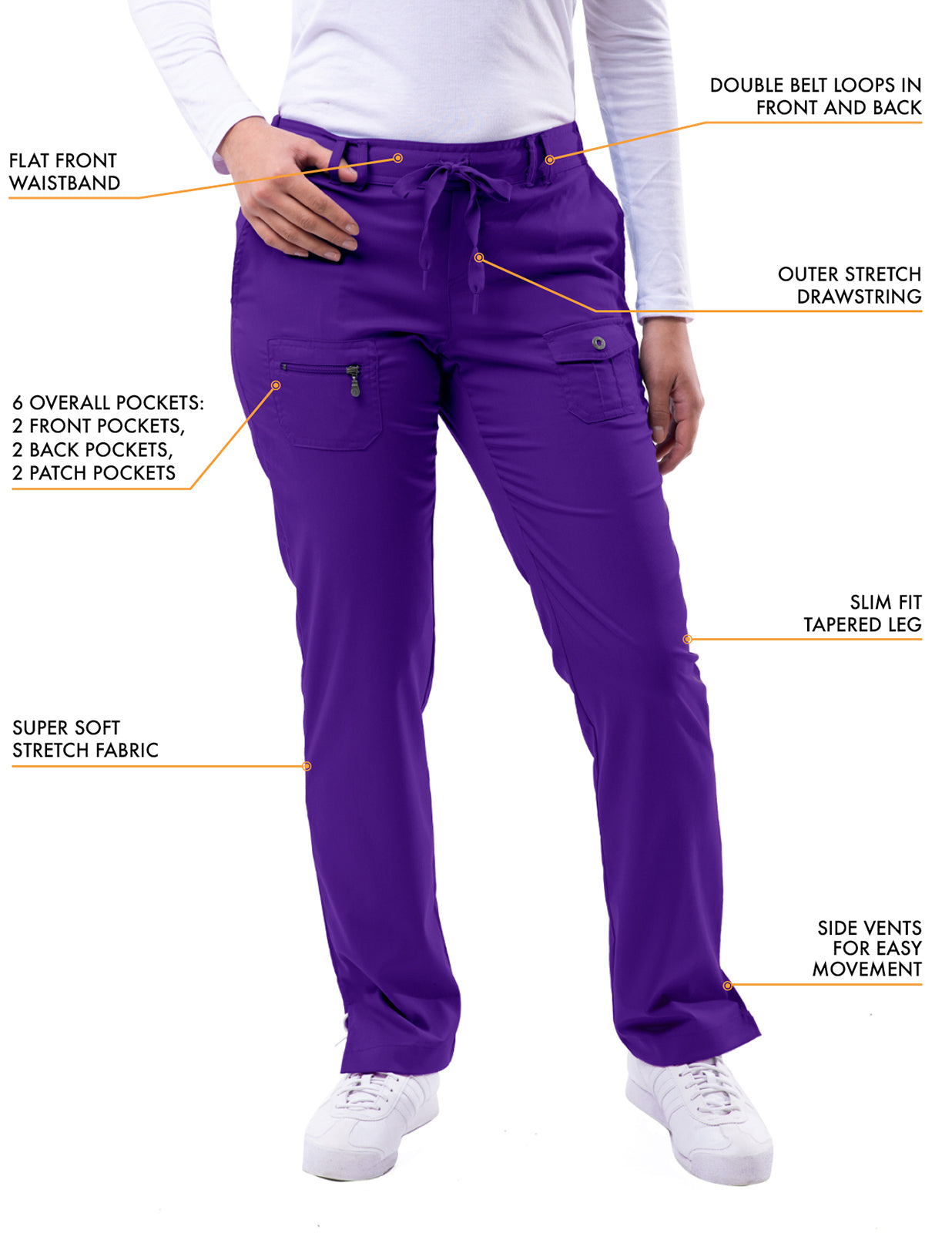 ADAR Pro Women's Slim Fit 6 Pocket Pant