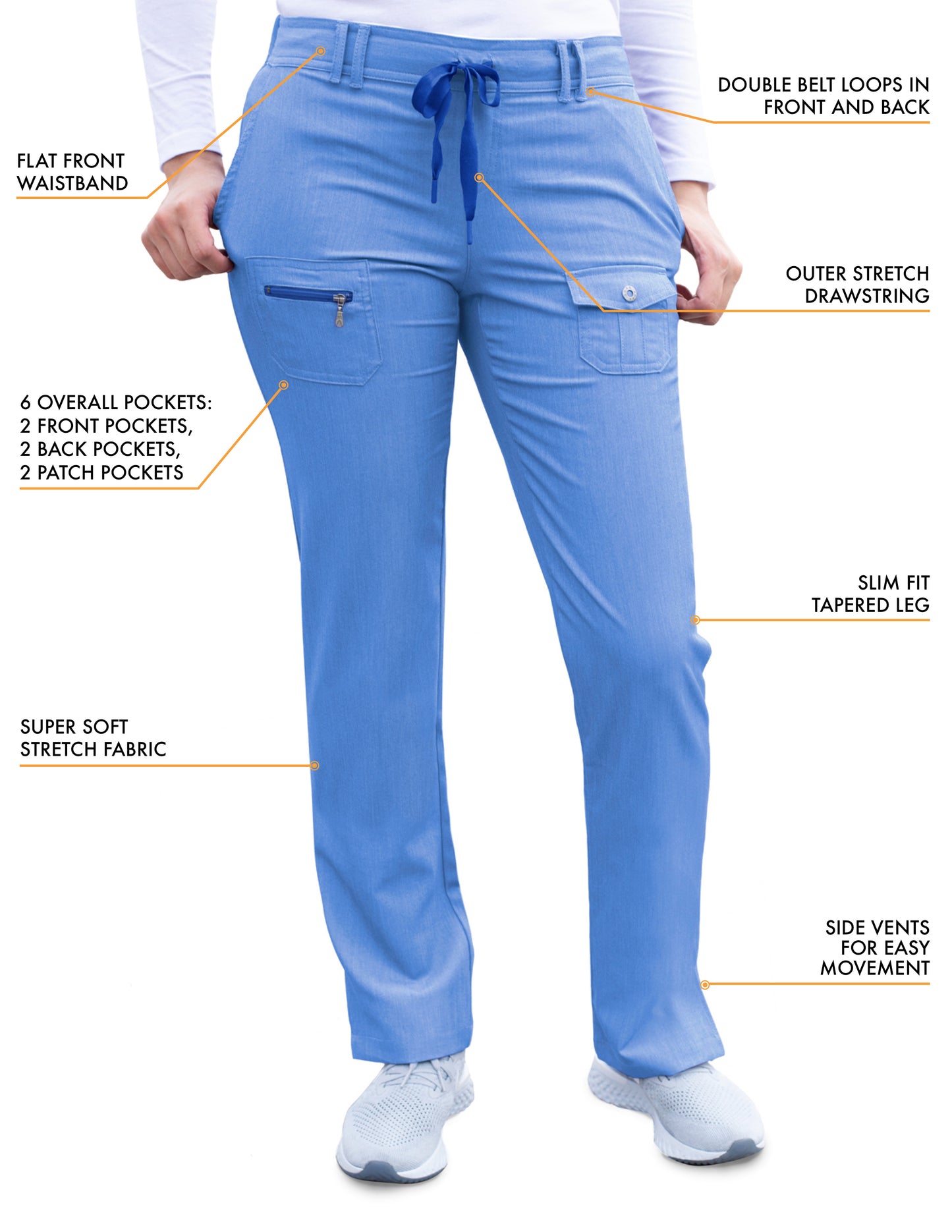 ADAR Pro Women's Slim Fit 6 Pocket Pant