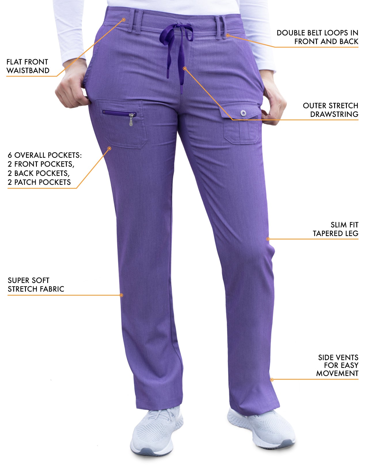 ADAR Pro Women's Slim Fit 6 Pocket Pant