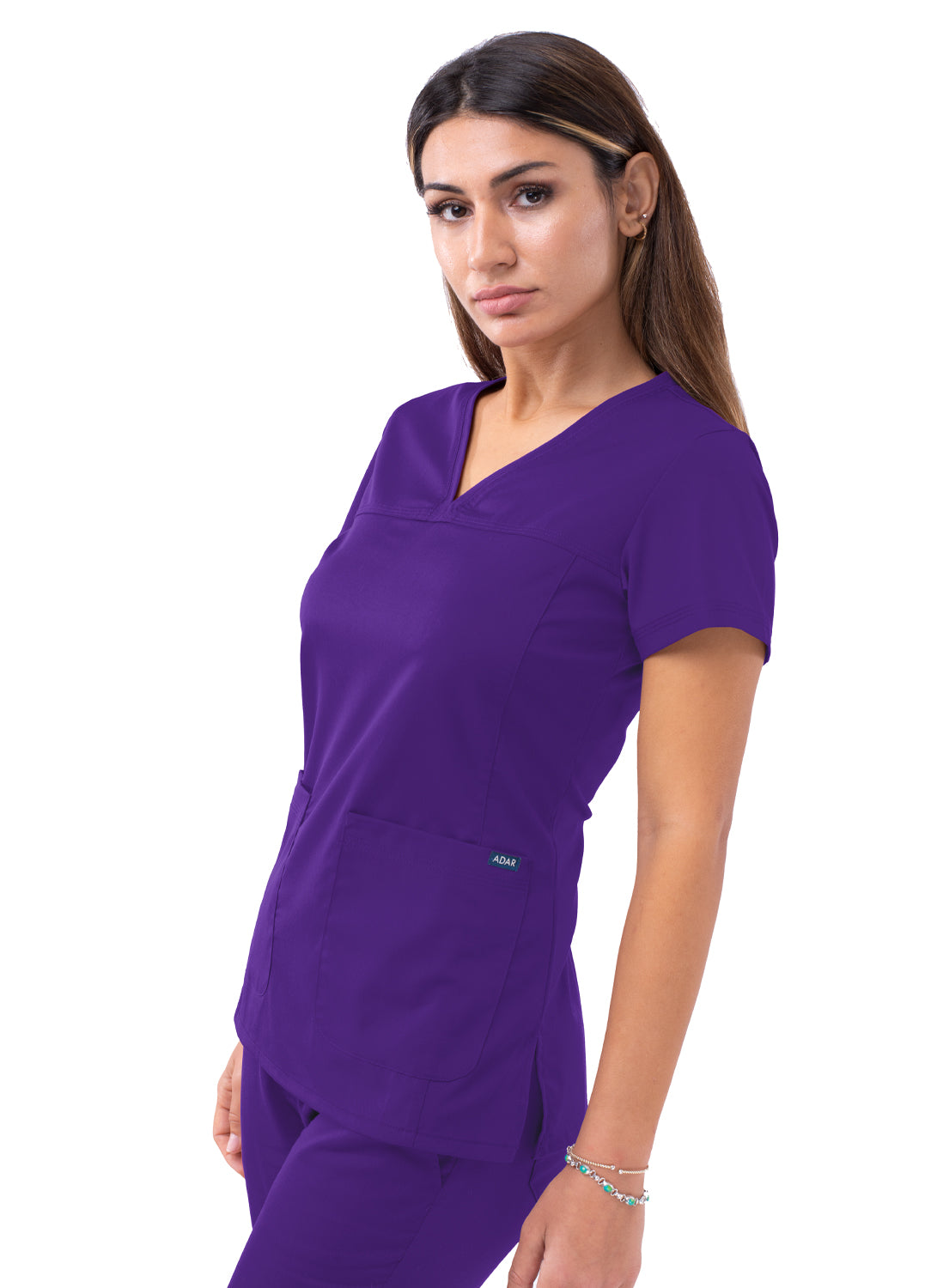 ADAR Pro Women's Sweetheart V-neck Scrub Top