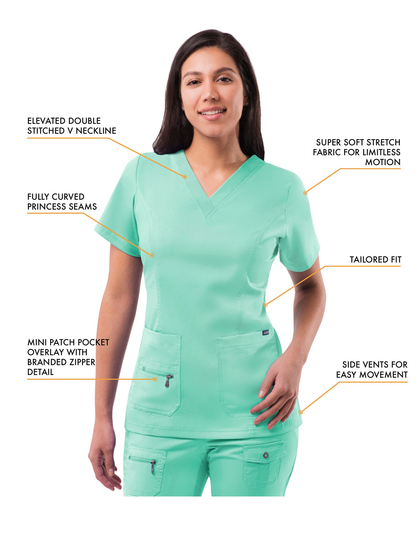 ADAR Pro Womens Elevated V-neck Scrub Top