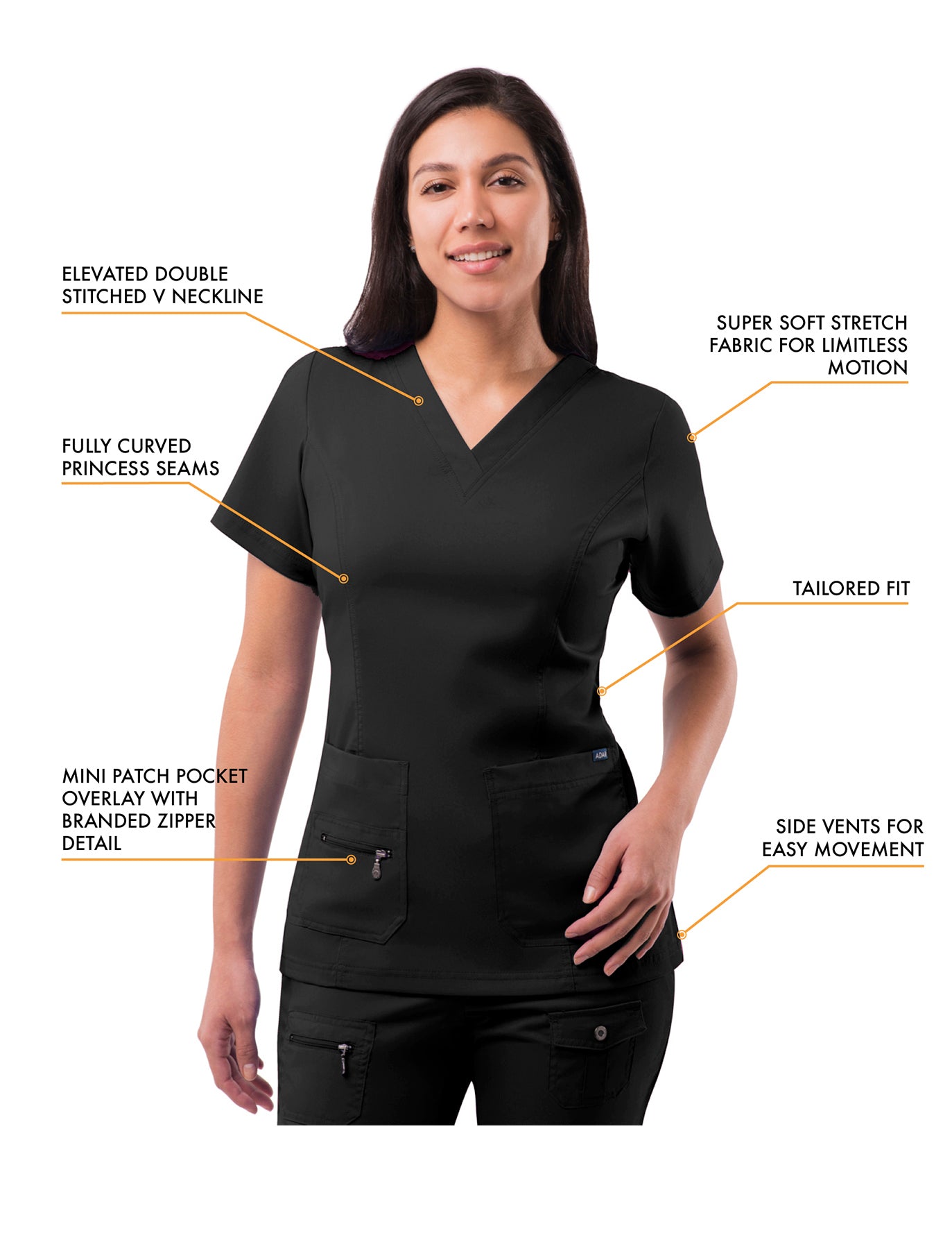 ADAR Pro Womens Elevated V-neck Scrub Top
