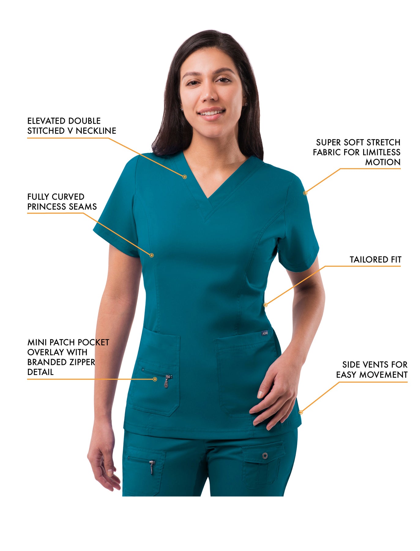 ADAR Pro Womens Elevated V-neck Scrub Top