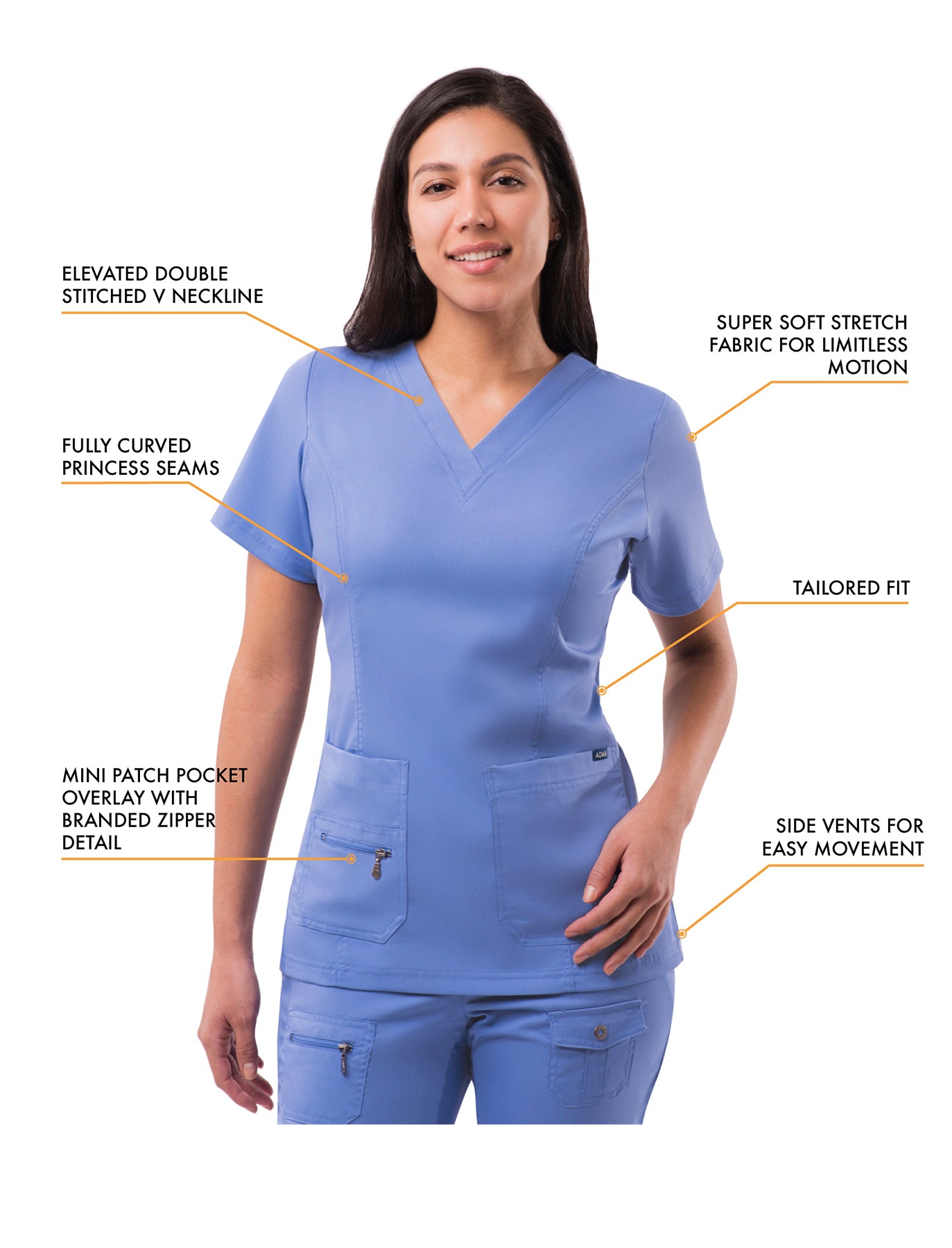ADAR Pro Womens Elevated V-neck Scrub Top