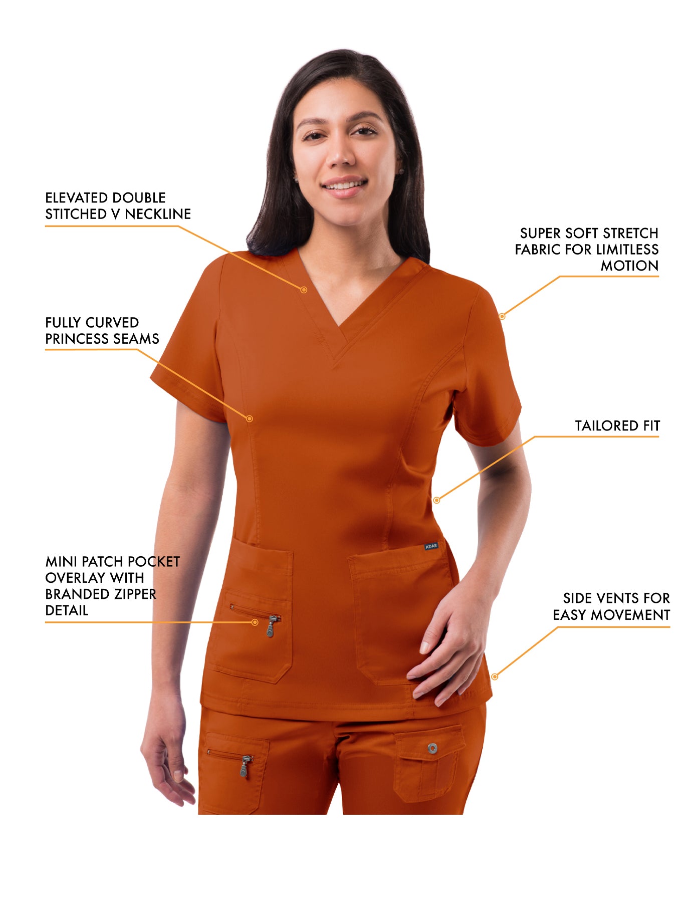 ADAR Pro Womens Elevated V-neck Scrub Top