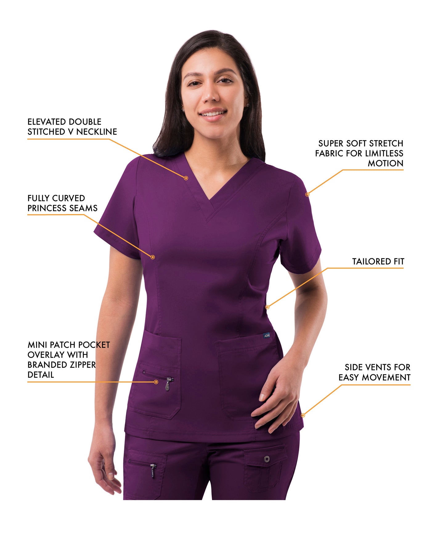 ADAR Pro Womens Elevated V-neck Scrub Top
